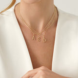 Solid Gold Rope Textured Initial Charm, Nirellia