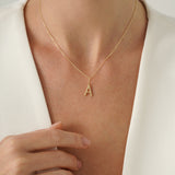 Solid Gold Rope Textured Initial Charm, Nirellia