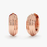 Gold Ribbed Huggie Hoop Earrings, Nyxelle