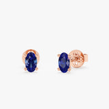 Petite Oval Blue Sapphire Studs, Orinthira
