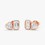 Toi et Moi Lab Grown Diamond Stud Earrings, Dali