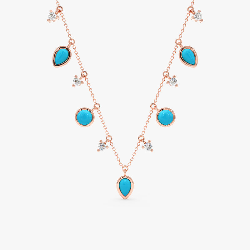 Mixed Shape Turquoise Necklace, Calyra