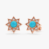 Turquoise and Diamond Starburst Earrings, Soraleia