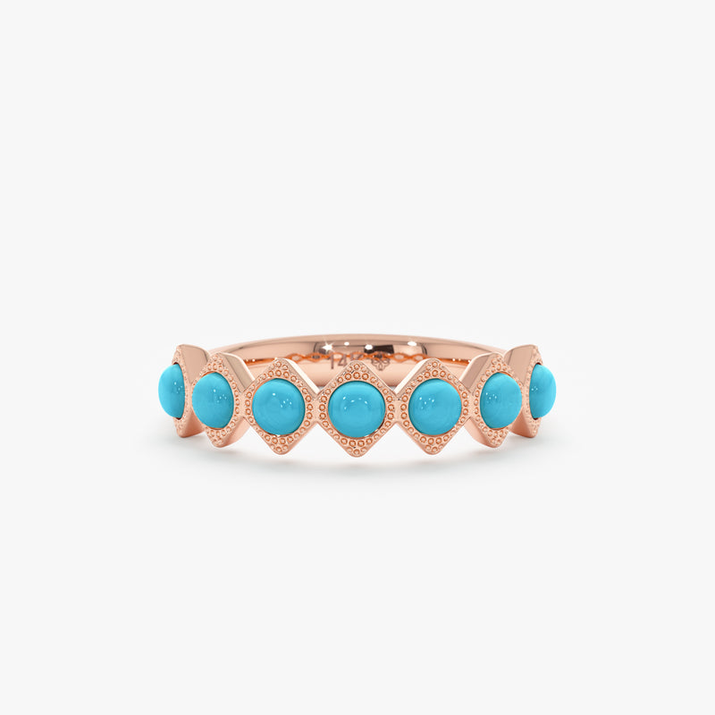Solid Gold Turquoise Ring, Ariselle