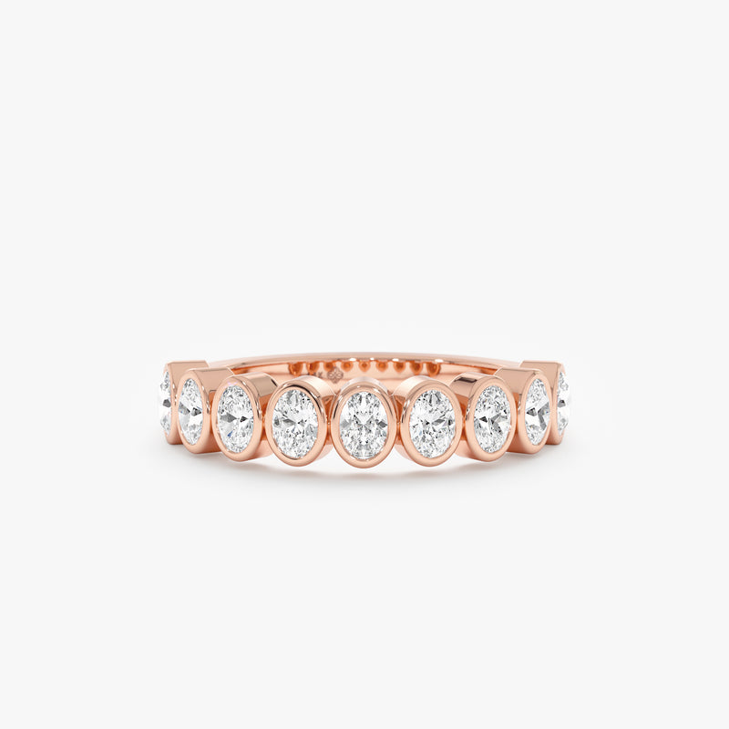 Oval Lab Grown Diamond Ring, Oval Diamond Haft-Eternity, Twila