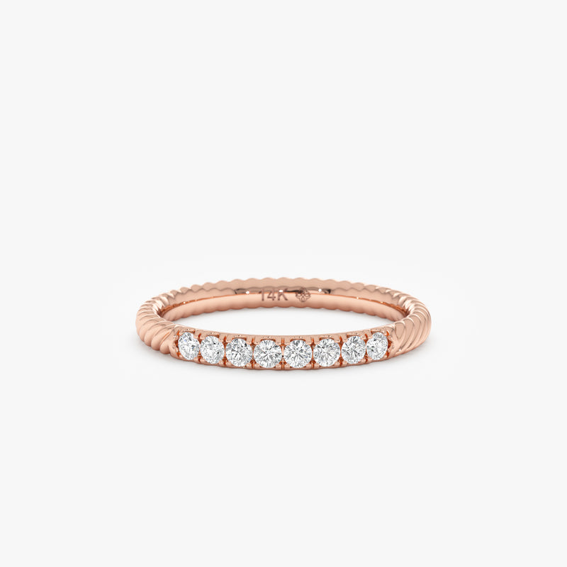 Dainty Rope Diamond Ring, Zelma