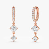 Dangly Diamond Huggie Earrings, Ravynelle