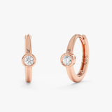 Bezel Solitaire Lab Grown Diamond Huggie, Zema