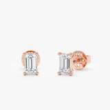 Baguette Lab Grown Diamond Studs, Calyndra