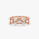 Set of 3 Lab Grown Diamond Station Rings, Lunessa