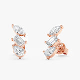 Mixed Cut Diamond Cluster Studs, Noralisse