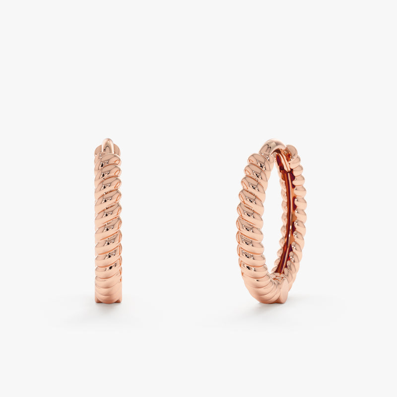 Solid Gold Rope Huggies, Aileen