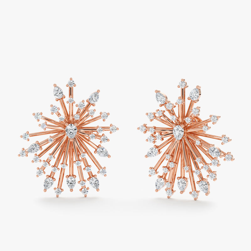 Diamond Starburst Statement Earrings, Serelise