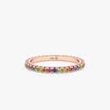 rose gold colorful gemstone ring