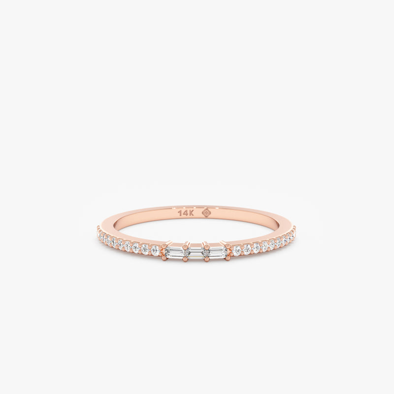 rose gold petite diamond ring