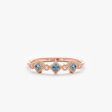 rose gold handmade blue gem ring