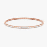Lab Grown Baguette Diamonds Bangle Stackable Bangle for Everyday, Siora