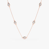 Pear Lab Diamond Station Necklace, Cyralune