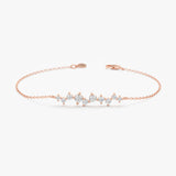 Dainty diamond cluster bracelet, perfect for everyday wear or special occasions.