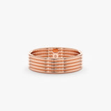 handcrafted in rose gold ribbed ring