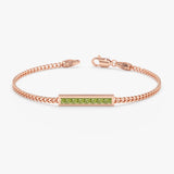 Peridot Bar Bracelet, Kira