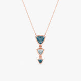 Trilliant Cut Blue Topaz Necklace, Vaelara