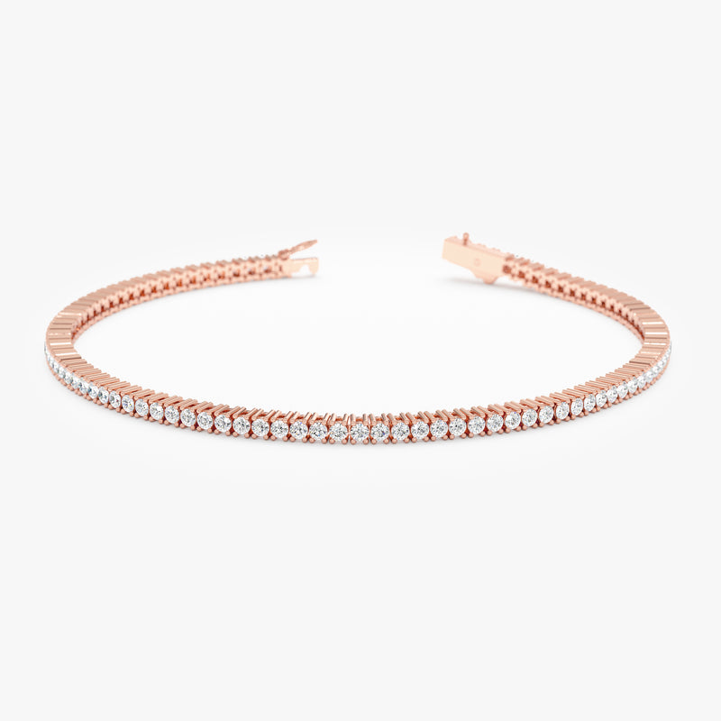 Diamond eternity rose gold bracelet symbolizing everlasting love.