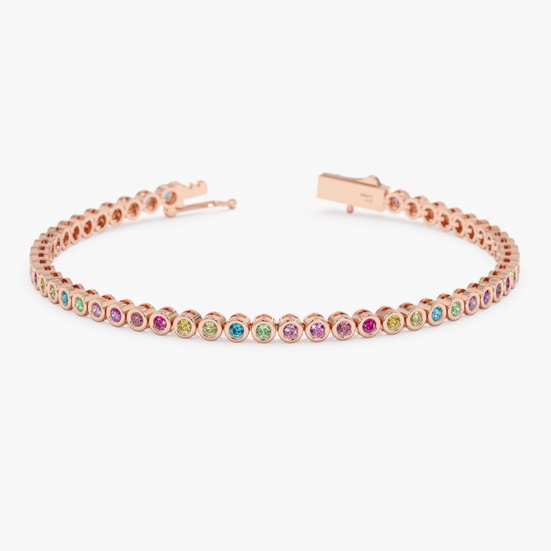 Rainbow Sapphire Tennis Bracelet, Evanthea