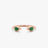 rose gold natural emerald ring