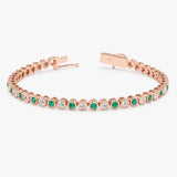 Solid Gold Emerald and Diamond Tennis Bracelet, Myrren