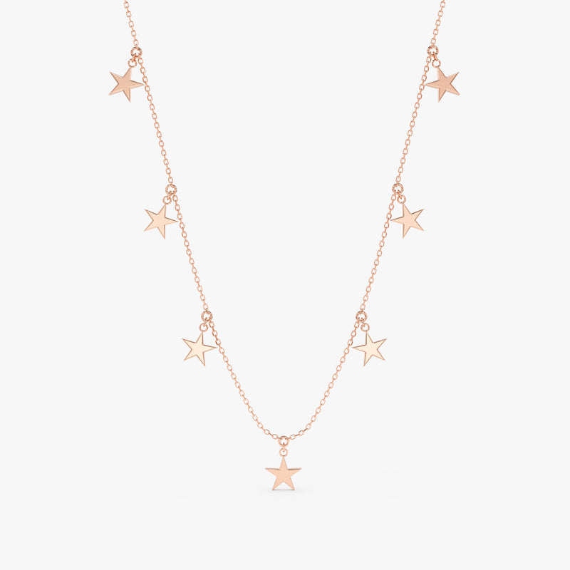Solid Gold Petite Dangle Star Layering Necklace, Stella
