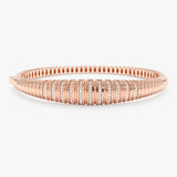 Diamond Croissant Bangle, Natural Diamond and Genuine Gold Jewelry, Morwenna