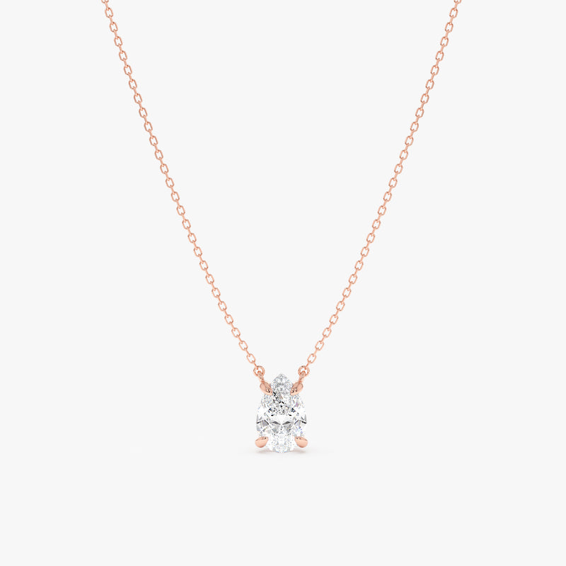 Pear Shape Lab Diamond Necklace, Ziva