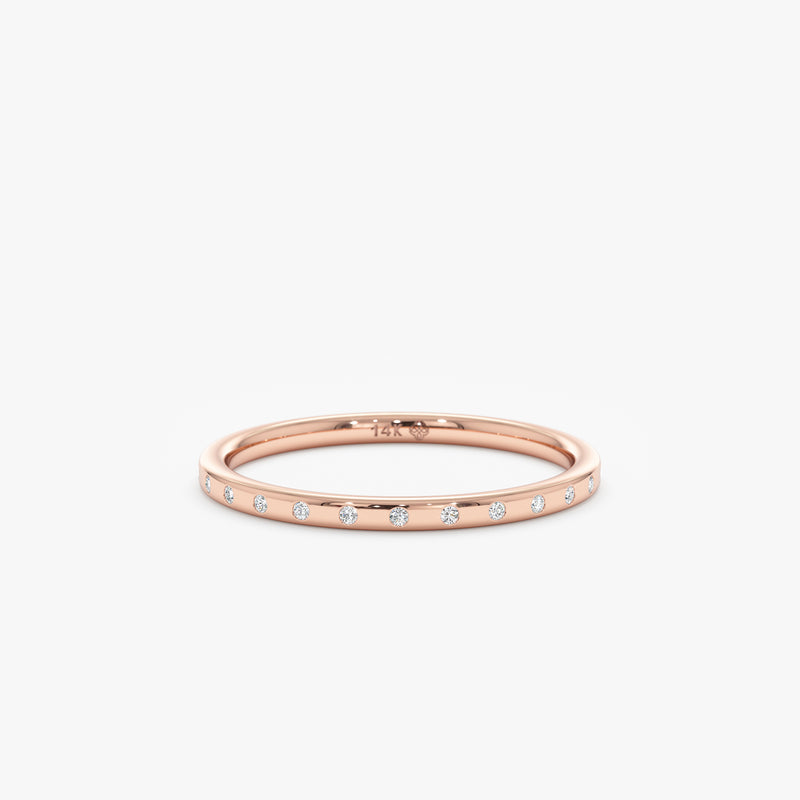 rose gold natural diamond band