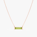 Natural Baguette Peridot Necklace, Vix