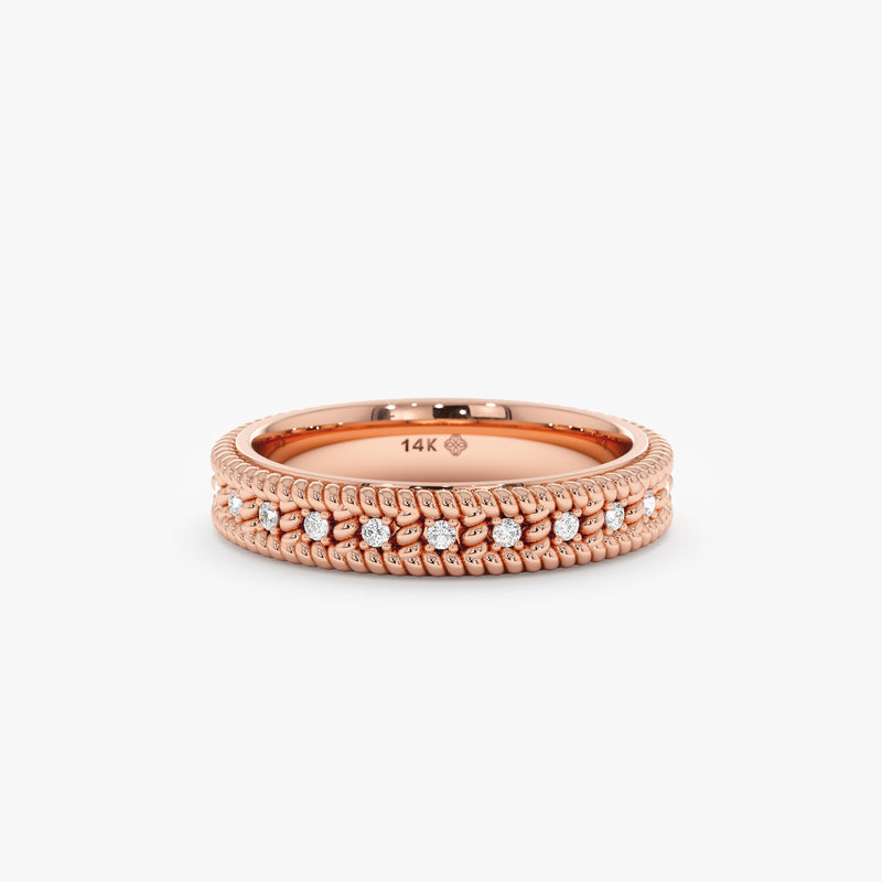 rose gold prong set thick ring
