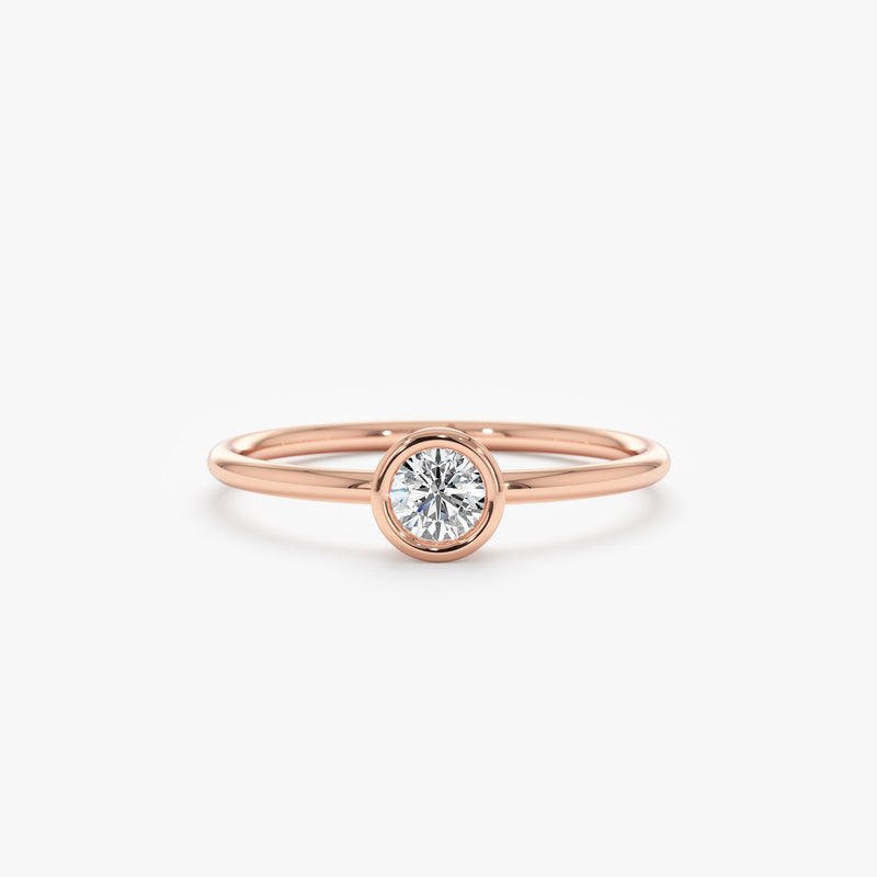 Rose Gold Diamond Bezel Ring
