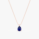 Pear Shape Solitaire Sapphire Necklace, Zoelle