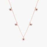 Natural Diamond & Sapphire Evil Eye Layering Necklace, Lucille