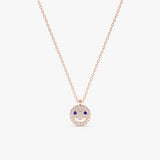 Sapphire Diamond Happy Face Necklace