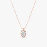Oval Diamond Solid Gold Necklace, Yliantha