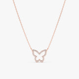 Minimalistic Diamond Butterfly Cutout Necklace, Asper