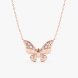 Rose Gold, Natural Flush Set Diamonds on Cable Chain