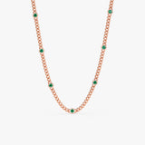 rose gold miami chain bezel set