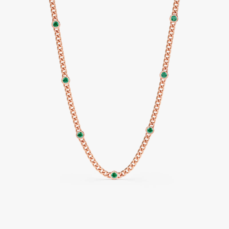 rose gold miami chain bezel set
