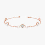 Natural Diamond By the Yard Bracelet In Solid Gold - 1 ctw, Tanya