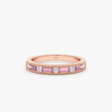 14k Solid Rose Gold Half-Eternity Ring