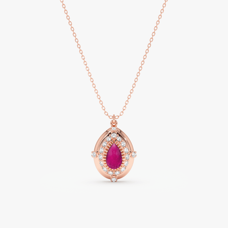 Vintage Inspired Pear Tourmaline Necklace, Naenia