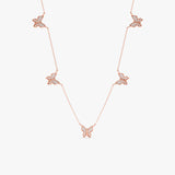 Handcrafted In Solid Gold, Diamond Butterfly Layering Necklace, Phoebe