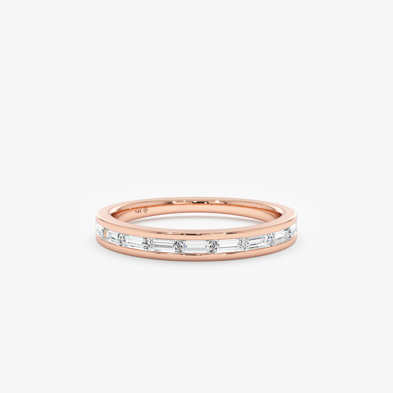 handmade in rose gold april birthstone band